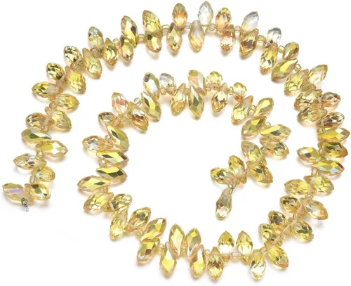 Miniatura 33 de 200pcs Checa 0.472 in Lágrima facetada Briolette Cristal Perlas Sueltas Colgante Separador de Gota a Granel Amatista Púrpura para DIY Joyería