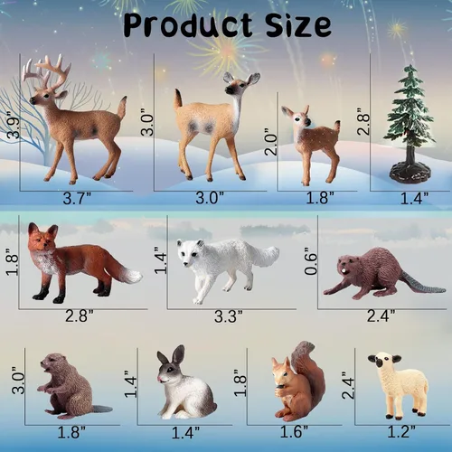 Miniatura 4 de 20 figuras de plástico de animales del bosque, figuras realistas de criaturas del bosque, juguetes en miniatura, kit de árbol de animales, juguetes