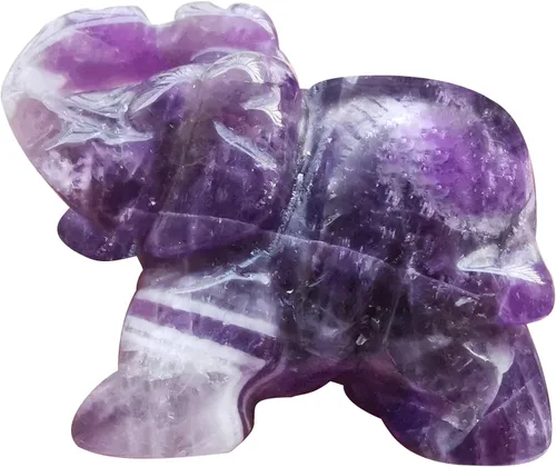 Miniatura 7 de Estatua de cristal de elefante tallada a mano, escultura de animal guardián de oficina en casa, decoración de 1.5 pulgadas, obsidiana negra