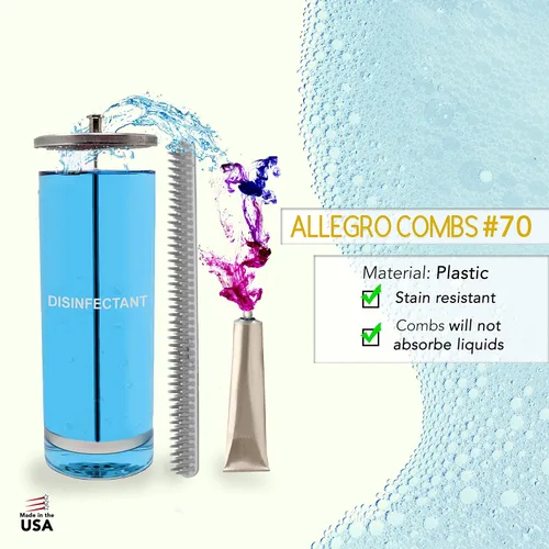Miniatura 4 de Allegro Combs Peine desenredante de 3 filas, cepillo definidor de rizos de dientes anchos para cabello rizado de mujer, perfecto para estilistas