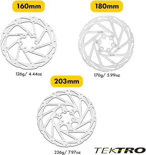 Miniatura 3 de Rotor de Disco Tektro TR203-52 - 203mm 6-tornillos 1.8mm de espesor para 2-pistón