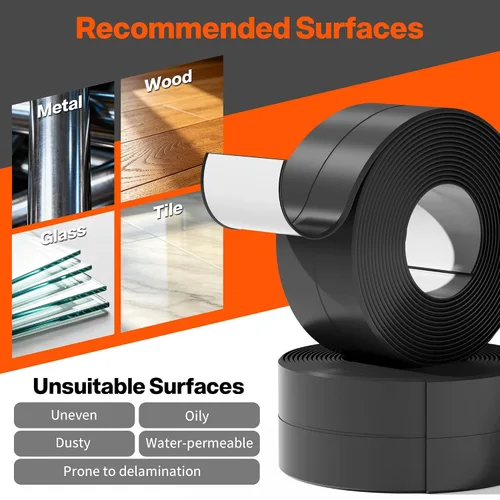 Miniatura 8 de Dstorelhp Cinta autoadhesiva impermeable, cinta decorativa para calafatear para cocina, encimera, baño, fregadero, bañera, inodoro, ducha