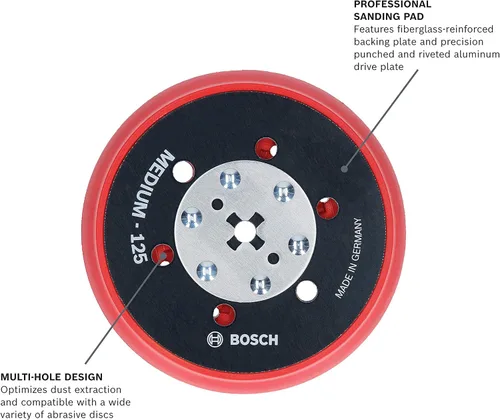 Miniatura 2 de BOSCH RSM5045 Almohadilla de lijado mediana de gancho y bucle con múltiples orificios de 5 pulgadas