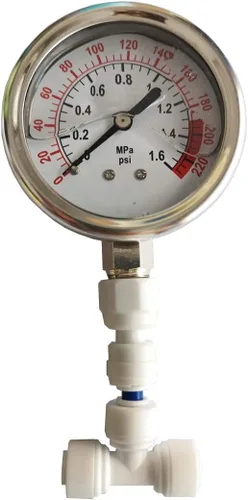 Malida Medidor de Presión de Agua de Acero Inoxidable, Detector de Presión de Agua para Acuario, Medidor 0-1,6 MPa, 0-220 psi, Bomba de Sistema de
