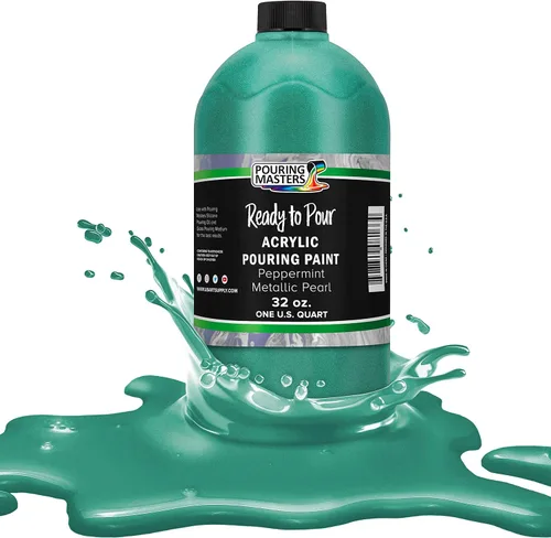 Miniatura 27 de Pouring Masters Royal Blue Metallic Pearl - Pintura acrílica para verter lista para verter – Pintura acrílica líquida premezclada de 32 onzas