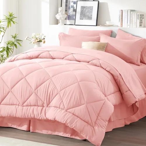 Miniatura 13 de Newspin - Juego de edredón de 6 piezas y tamaño individual XL, ropa de cama en una bolsa, con edredón y sábanas, fundas de almohada, sábana