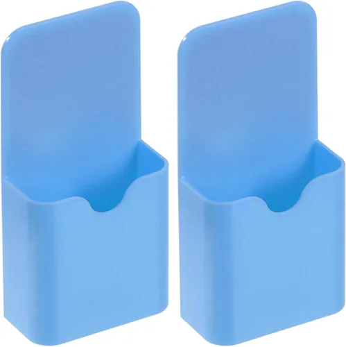 PATIKIL Soporte magnético para bolígrafo para refrigerador, paquete de 2 marcadores de borrado en seco de 4.724 x 2.244 in, organizador de tazas Azul
