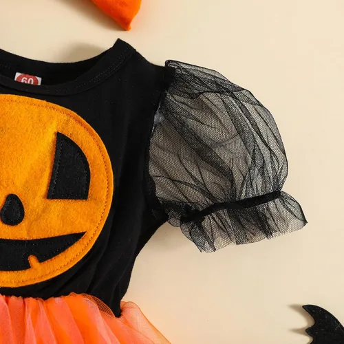 Miniatura 4 de Conjunto de 2 piezas para bebé recién nacida, con volantes, para Navidad, Halloween