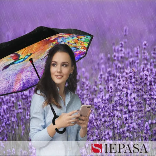 Miniatura 6 de SIEPASA Paraguas invertido invertido de 4956 pulgadas, doble toldo extra grande, ventilado, resistente al viento, impermeable, paraguas de golf