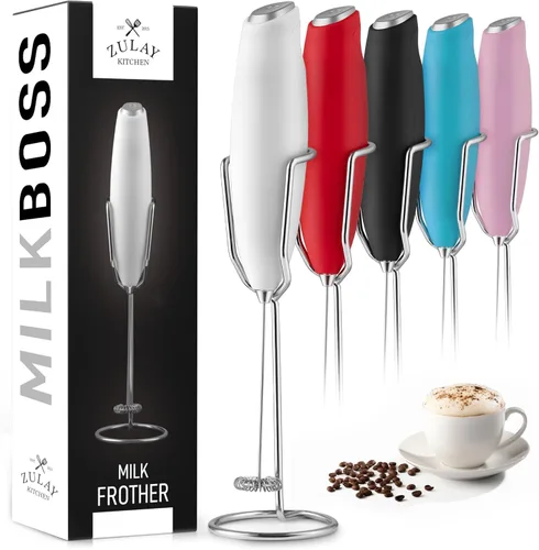 Miniatura 14 de Varita de espumador de leche mini y potente – Potente espumador de café de mano, mezclador de bebidas operado con batería – Tamaño de bolsillo Azul
