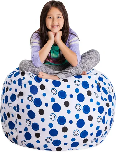 Miniatura 29 de Posh Stuffable Kids Funda de Silla Puf Rellenable para Almacenamiento de Animales de Peluche - Organizador de Juguetes Infantiles, Mediano 27