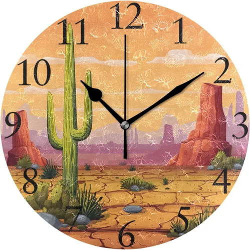 Miniatura 10 de susiyo Reloj de pared de alpaca con diseño de llama, con diseño de animales, silencioso, redondo, sin tictac, funciona con pilas, creativo