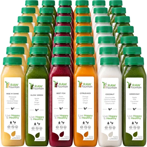 Miniatura 8 de Raw Fountain, limpieza de jugo de 3 días de limpieza natural de desintoxicación cruda, jugo para restablecimiento corporal, jugo prensado en frío