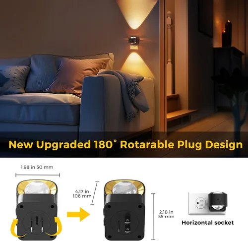Miniatura 7 de L LOHAS LED Proyector de luz nocturna, luces nocturnas enchufables a la pared, 2000 K/3000 K/5000 K, luz nocturna de temperatura de color ajustable