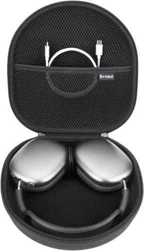 Yinke Funda inteligente para Apple AirPods Max compatible con el modo de suspensión, organizador duro, portátil, funda de viaje, bolsa de Negro