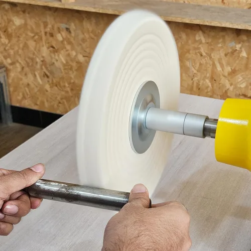 Miniatura 7 de Pulidora de banco de 10 pulgadas, máquina pulidora eléctrica de doble velocidad 1750/3450 RPM con base de hierro fundido resistente para joyería