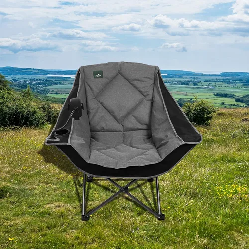 Miniatura 6 de Northroad Silla de camping plegable de gran tamaño, silla de césped acolchada para exteriores con soporte para tazas, bolsa de transporte