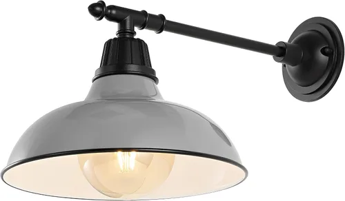 Miniatura 13 de JONATHAN Y JYL7615K Wallace - Lámpara de 12.25 pulgadas, 1 luz de granja industrial para interiores y exteriores, con brazo victoriano, patio