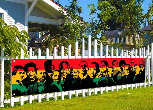 Nepnuser Cartel de valla del mes de la historia negra Afroamericano National Holiday Party Decoración Famous People Home Garden Outdoor Hanging