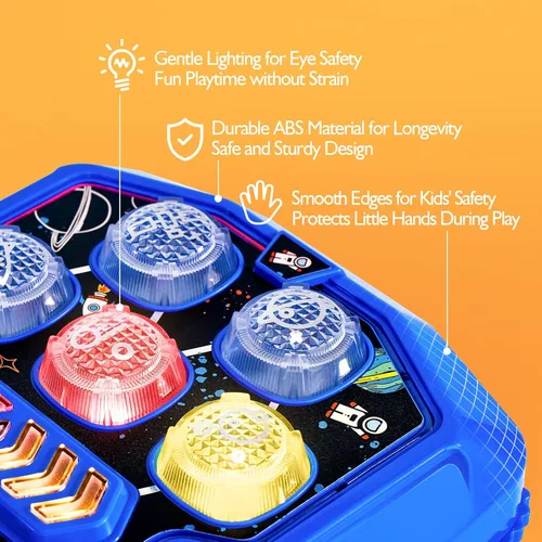 Miniatura 7 de hahaland Juguetes para edades de 5 a 7 años – Juego interactivo Whack A con sonido y tallo de luz Montessori juguete para niños de 3, 4, 5, 6, 7