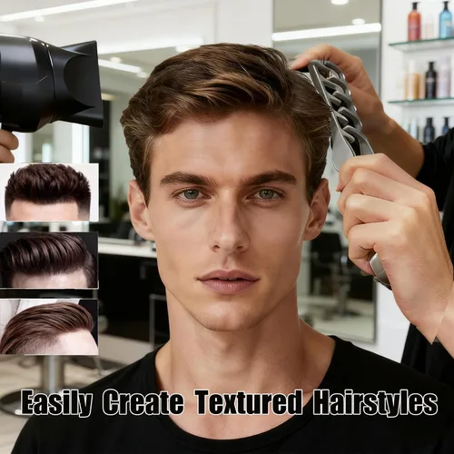 Miniatura 2 de Peine de textura, 2025 mejorado para dar volumen al cabello con dientes anchos, aparatos de peinado de textura esponjosa para hombre Gris