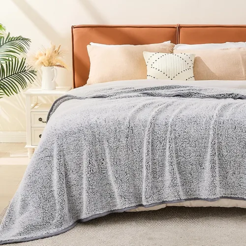 Miniatura 8 de EMME Manta de Vellón Sherpa Suave Reversible Felpa Esponjosa Grande, Ligera Cálida Decorativa Bohemia Cobertura de Manta para Sofá, Sillón, 05-Plush