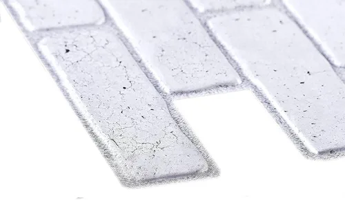 Miniatura 3 de Retro-Art Paneles de pared 3D de ladrillo viejo en blanco, PVC, 7" x 10", 018OG