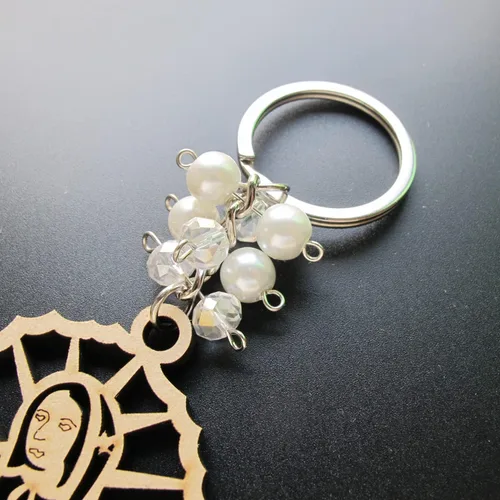 Miniatura 7 de 12 llaveros grabados personalizados con texto en inglés «Our Lady of Guadalupe», recuerdos de la primera comunión, bautizo, evento religioso