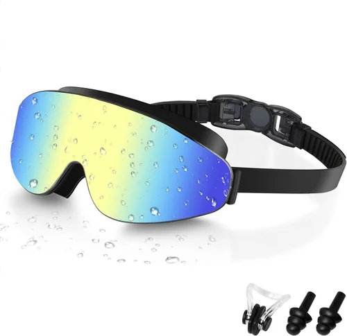 Gafas de natación para niños, gafas de natación polarizadas para niños, visión amplia, antivaho sin fugas, gafas de natación para edades de 4 a 16