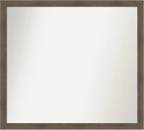Miniatura 286 de Amanti Art Espejo de pared personalizado no biselado (24 x 27 pulgadas), marco estrecho de nogal chipre - varios tamaños personalizados - Espejo