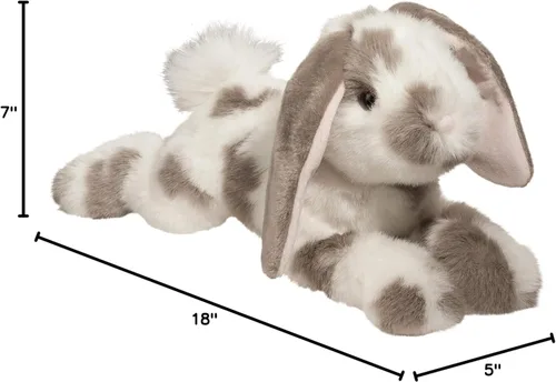 Miniatura 4 de Conejo Douglas Ramsey gris con manchas de peluche, animal de peluche