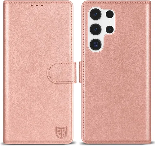 Miniatura 16 de ZZXX Funda tipo cartera para Samsung Galaxy S22 Ultra con bloqueo RFID, ranura para tarjetas, función atril, cierre magnético, funda protectora