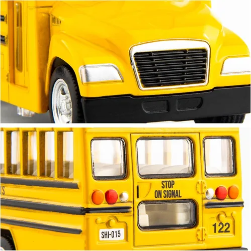 Miniatura 5 de BDTCTK Autos de juguete de autobús escolar amarillo fundido a presión para niños, automóvil de 5 pulgadas con puertas de apertura y neumáticos