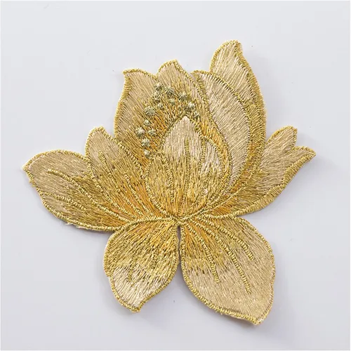 Miniatura 8 de 5 parches de flores coloridas, parches de loto para coser para planchar para ropa de bricolaje, jeans, costura Conjunto de loto