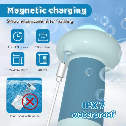 Miniatura 6 de Dispensador eléctrico de champú para perros, rociador de champú para gatos IPX7, suministros de baño para mascotas, dispensador automático de champú