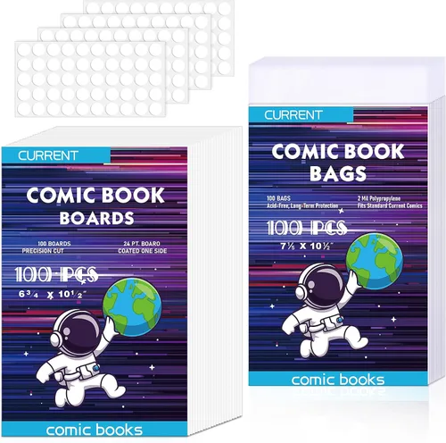 Miniatura 8 de YSCare 100 tableros de cómics, tableros de cómics de tamaño actual, tablero de respaldo sin ácidos, tablero grueso y duradero para archivos