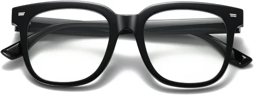 Kimorn - Gafas de luz azul extragrandes para mujeres y hombres, anteojos para computadora con armazón cuadrado, antifatiga visual y protección UV
