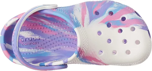 Miniatura 10 de Crocs Zuecos clásicos unisex para niños con teñido anudado marmoleado