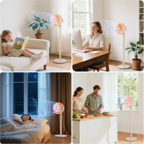 Miniatura 7 de BEESTAR - Ventilador de pie oscilante de 10 pulgadas 3 adjustable speed levels & height adjustable design, ideal for bedroom, living room, kitchen