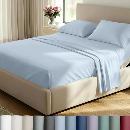 Miniatura 33 de California Design Den Juego de sábanas King de bolsillo profundo, sábanas de lujo de 800 hilos, juego de ropa de cama de satén 100% algodón