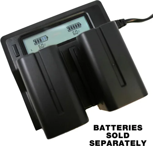 Miniatura 4 de Wasabi Power Cargador de batería LCD dual para Sony NP-F550 NP-F570 NP-F750 NP-F770 NP-F930 NP-F950 NP-F960 NP-FM55H NP-FM500H NP-QM71 NP-QM91
