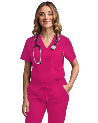 Miniatura 58 de Green Town Conjunto de ropa quirúrgica para mujer, pantalón deportivo y parte superior con cuello en V, 5 bolsillos, cintura de yoga, uniforme