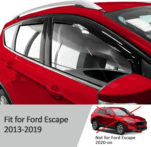 Miniatura 5 de Voron Glass - Protectores de lluvia extra duraderos en canal para Ford Escape 2013-2019, deflectores de ventana, viseras de ventilación, 4 piezas