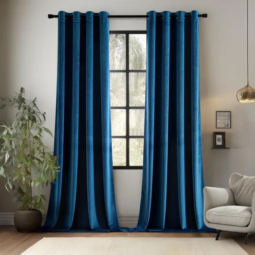 Miniatura 25 de EMEMA Juego de 2 paneles de cortinas de terciopelo de 63 pulgadas, con pestaña trasera y bolsillo para barra, cortinas con aislamiento térmico