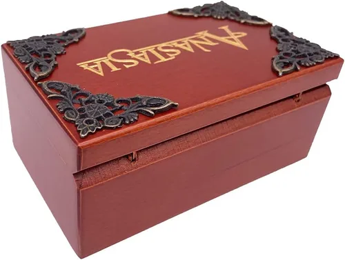 Miniatura 5 de Caja de música Youtang Anastasia para joyería con espejo, caja de madera grabada con láser, caja musical con cuerda, regalo musical para ella, él