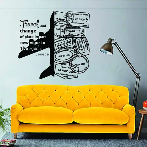 Miniatura 5 de Wall Quotes Travel Series Matasellos de vinilo para pared, diseño de viaje, viaje, viaje, viaje, viaje, viaje, pasaporte, inspiración, cita