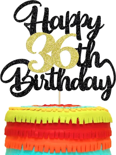 Miniatura 2 de Decoración de pastel de cumpleaños número 36, decoración de pastel de feliz cumpleaños, decoración de fiesta de cumpleaños 36, complemento de regalo