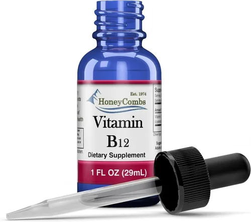 HoneyCombs B12 Liquid Drops Suplemento de vitamina B12 para energía, metabolismo, enfoque cerebral y apoyo nervioso Gotas líquidas sublinguales B12