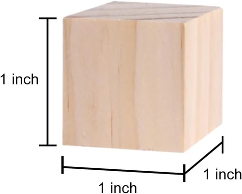 Miniatura 3 de Supla 120 bloques de madera maciza natural de 1 pulgada para manualidades sin terminar para regalos de bricolaje