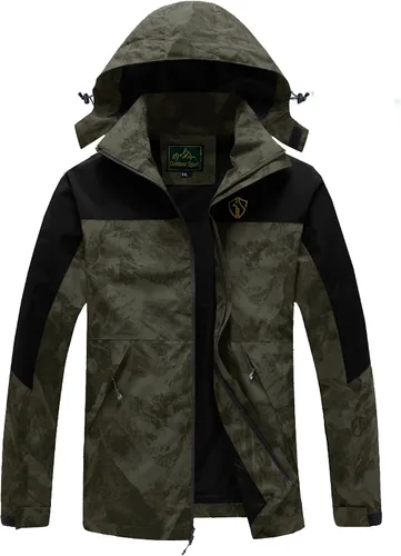 Miniatura 16 de GIISAM Chaqueta de lluvia para hombre, impermeable, ligera, para exteriores, rompevientos con capucha